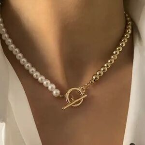 Brand new w tags 14K gold pearl necklace bead anthro